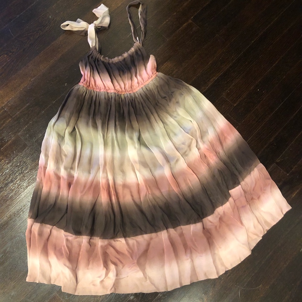Brown and pink Silk Benetton Dress | Size Sm